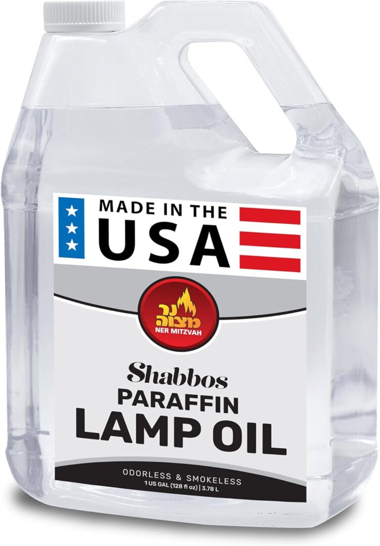 1 Gallon Paraffin Lamp Oil – Clear Smokeless & Odorless Fuel for Shabbos Lamps, Indoor & Outdoor Use | Ner Mitzvah