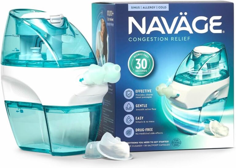 Navage Starter Bundle: Nasal Irrigation System & Saline Rinse Kit with 1 Nose Cleaner & 30 Salt Pods