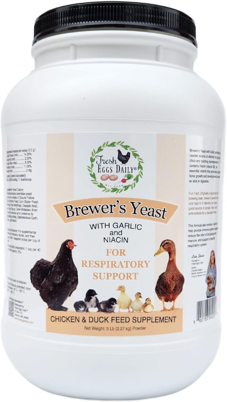 Fresh Eggs Daily Brewer’s Yeast with Garlic for Ducks & Chickens | 5LB Feed Supplement with Niacin