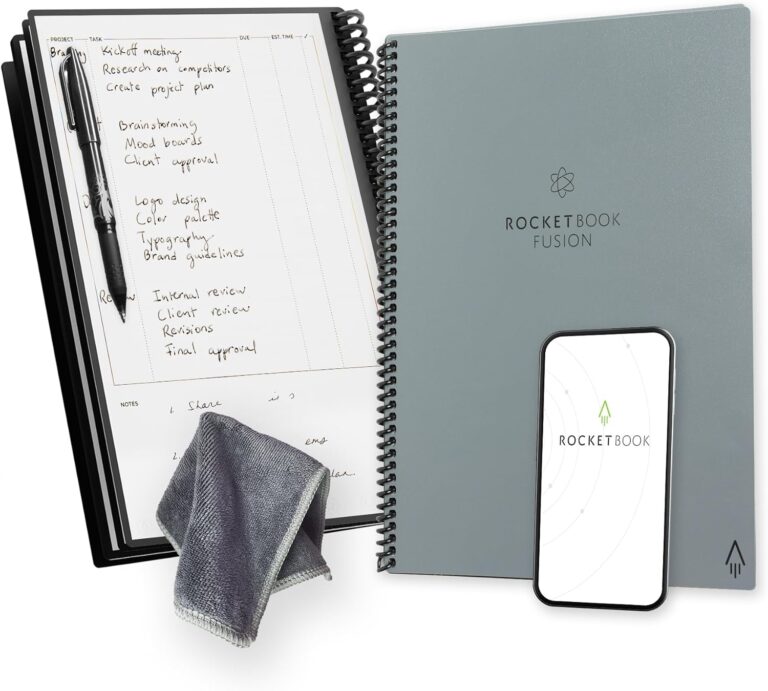 Rocketbook Fusion Reusable Planner: Undated Productivity Notebook with Goals, Calendar & Notes