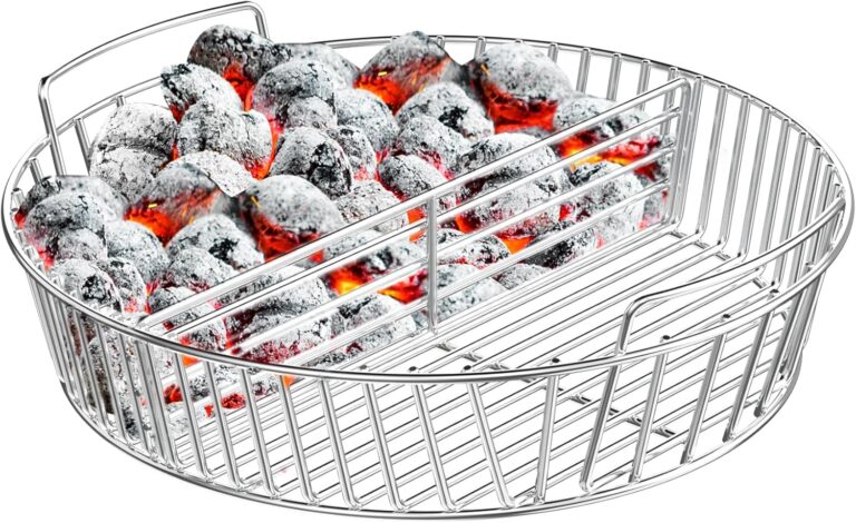 onlyfire Stainless Steel Charcoal Ash Basket for Weber 22″ Kettle Grills | Briquet Holder & BBQ Accessory