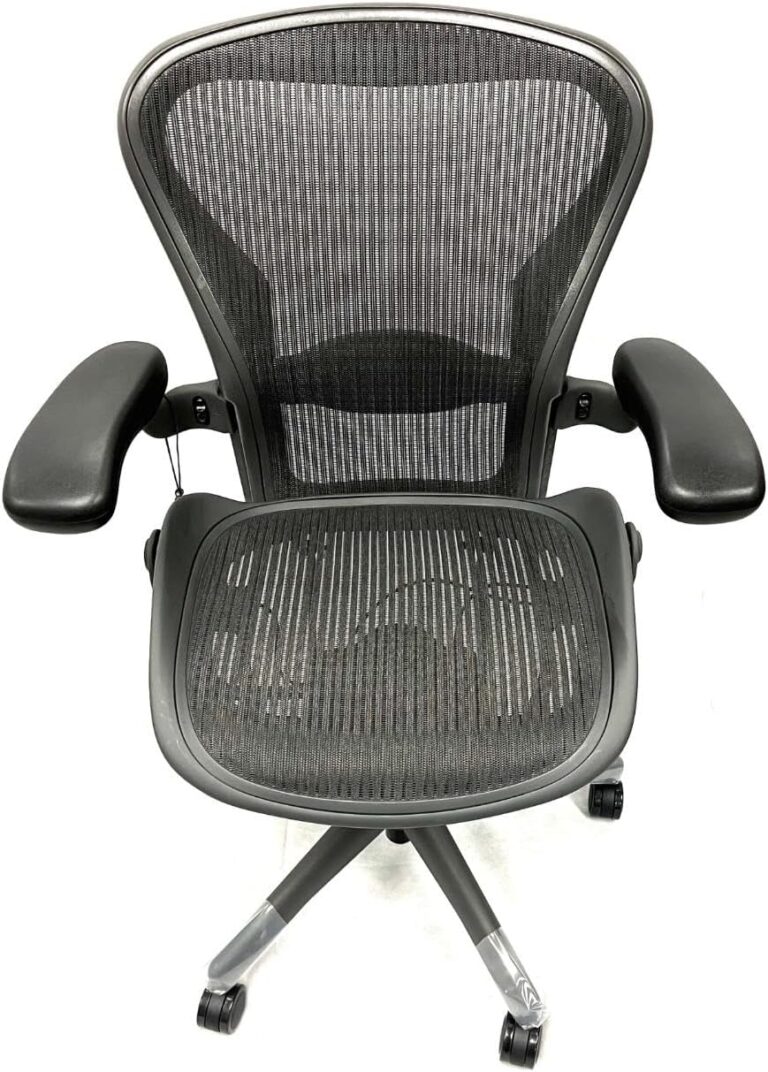 Renewed Herman Miller Aeron Chair Size B | Adjustable Arms, Lumbar Support & Tilt Limiter for Ergonomic Office Comfort
