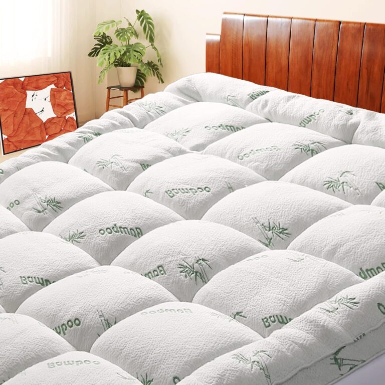 King Size Cooling Mattress Topper – Breathable Bamboo Viscose, Quilted Down Alternative Fill for Deep Pockets (8-21”)