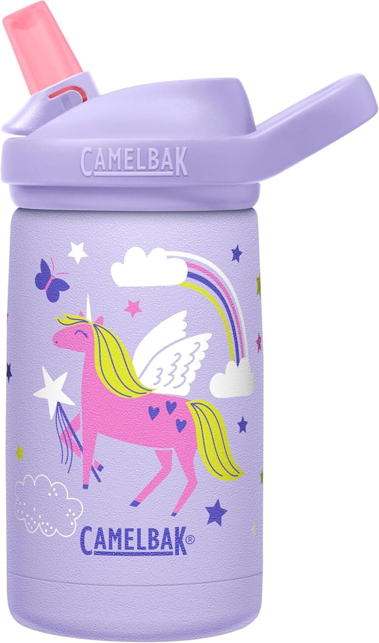 CamelBak Eddy+ Kids Insulated Water Bottle | 12oz Magic Unicorns | Leak-Proof Bite Valve Straw