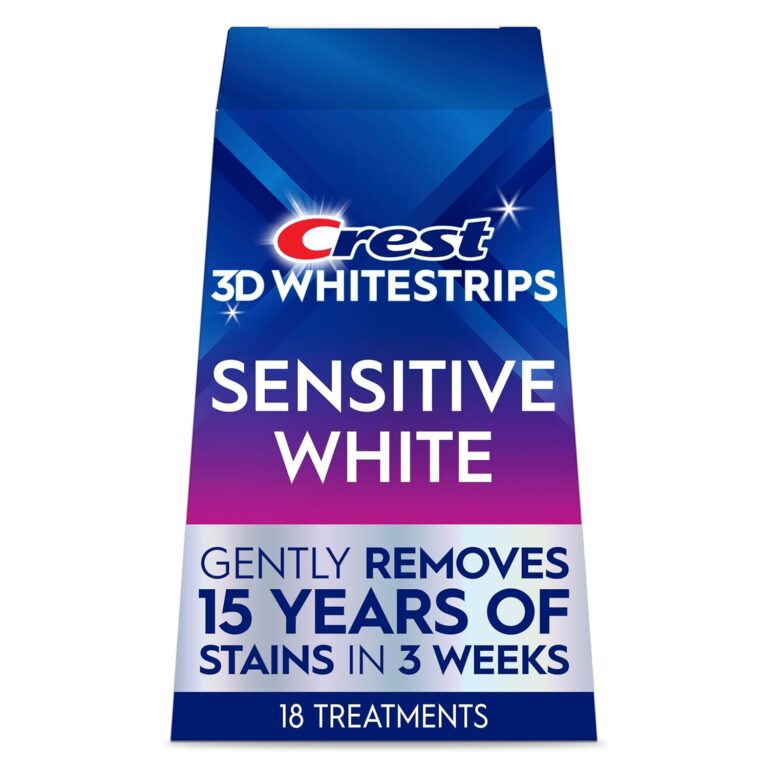 Crest 3D Whitestrips Sensitive: Gently Remove 15 Years of Stains with 18 At-Home Teeth Whitening Treatments