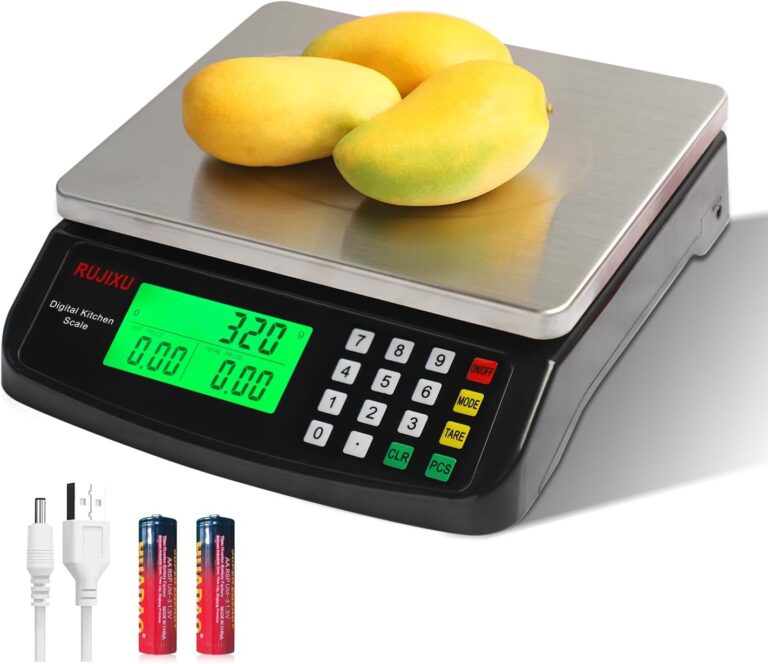 Large 30kg/66lb Commercial Digital Kitchen Scale – Stainless Steel Food Scale with LCD Display & Price Computing