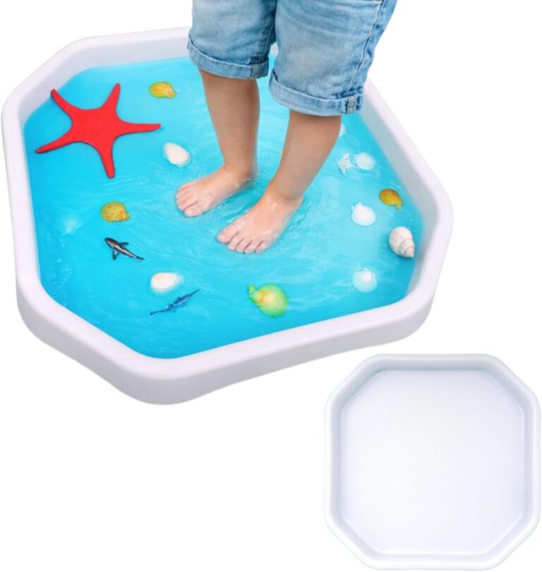 Tuff Tray for Sensory Play (27.5″, White) – Premium Textured Sand & Water Table, Sensory Bin for Toddlers