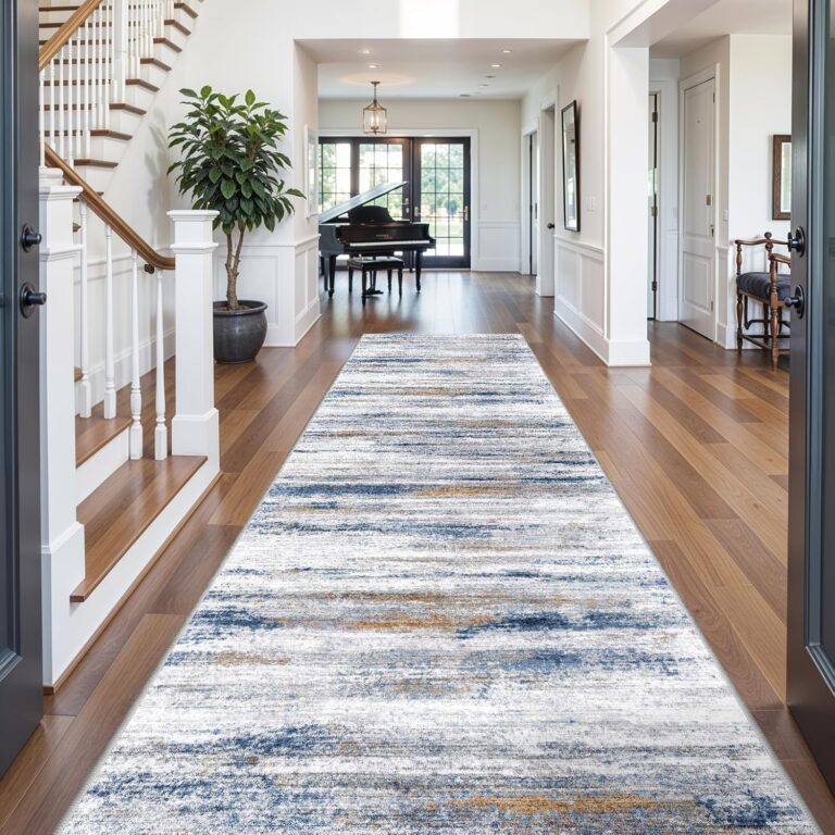 4×12 Runner Rug for Wide Hallway: Long Washable Runners for Entryway, Living Room, Dining Room – Stain & Water Resistant