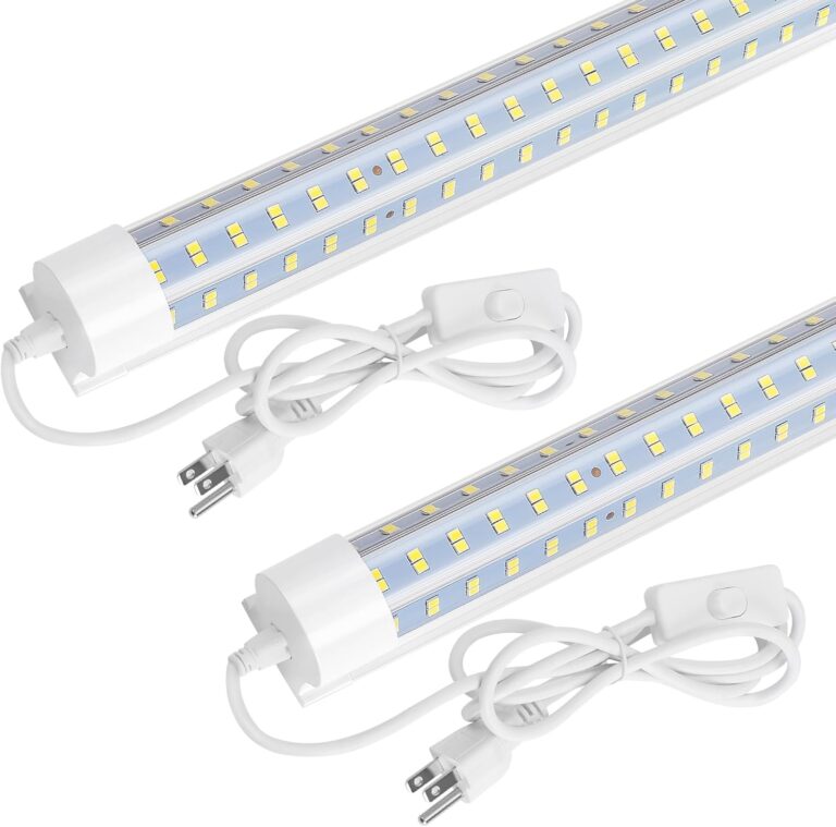 2-Pack 2FT LED Shop Light, 32W 4,600LM Ultra Bright Linkable U-Shaped T8 Tube for Garage, Workshop, Basement