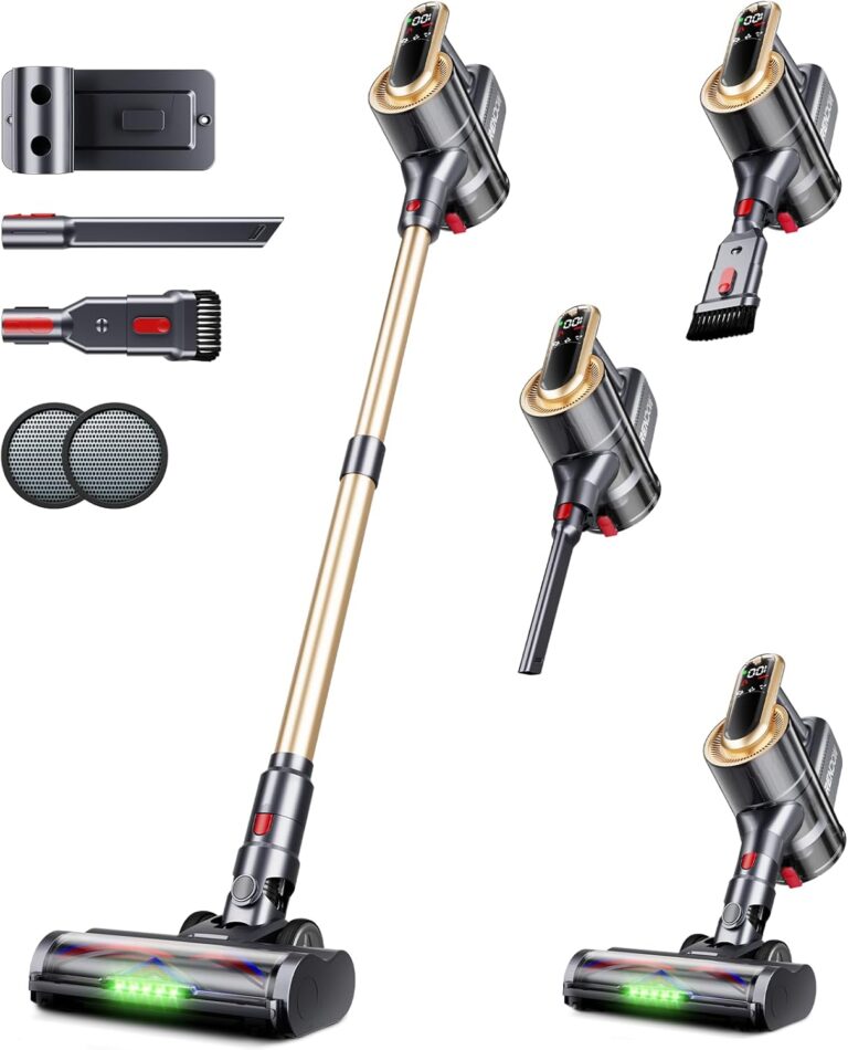 RENDOW Cordless Vacuum Cleaner: 550W 45Kpa Power, 65 Mins for Pet Hair & Carpets
